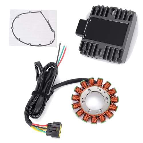 Bobine Stators Pour Kawasaki VN900 Pour Vulcan 900 2006-2022 Avec Joint Bobine De Stator De Moteur Et Régulateur De Tension Allumage Magnéto Stator(A)