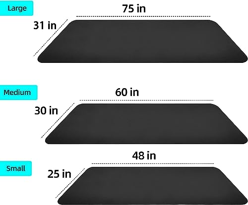 Exercise Equipment Mat - Treadmill Mat, Stationary Bike Mat, Exercise Mat, Gym Equipment Waterproof Mat, Jump Rope Mat Use On Hardwood Floors and Carpet Protection (Medium - 60" X 30")