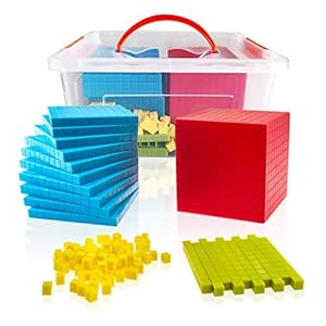Base Ten Blocks Set – 121PCs Base 10 Set Learning Math Manipulative Teach Kids Volume, Place Value and Number Concepts for Early Counting Math in School or Home