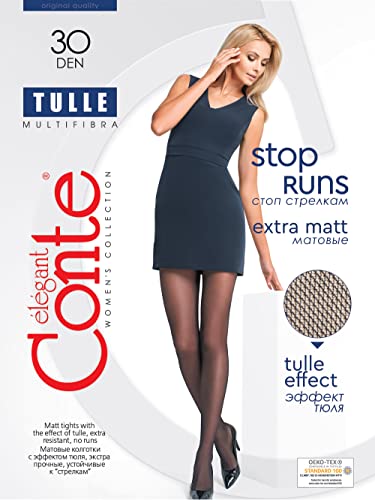 Image of Conte elegant Sheer 30 Denier Matte Pantyhose - Tulle