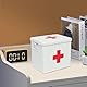 Medikamenten Aufbewahrung Medizin Box Metall, Erste Hilfe Kasten Koffer Schrank Arzneimittel Box Hausapotheke Medikamenten Organizer Für Arzneimittel Für Zu Hause Apothekenbox 23.5 x 18.5 x 18 cm Weiß