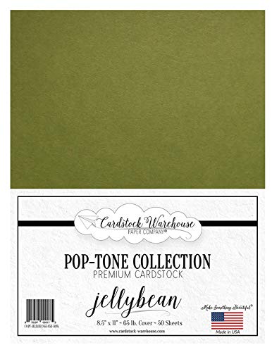 Cardstock Warehouse Pop Tone Jellybean Green - 8.5 x 11\" - 65 Lb. / 175 Gsm Matte Premium Cardstock Paper - 50 Sheets