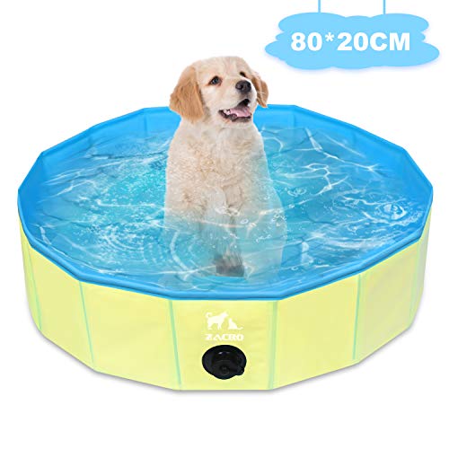 Zacro Foldable Small Dog Pool - Pet Dog Cats Paddling Bath Pool, Small