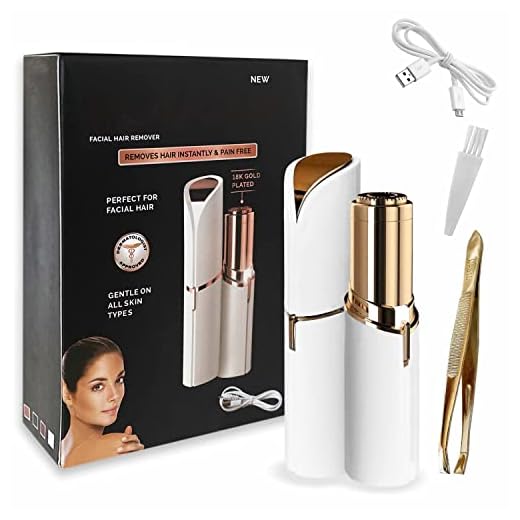 Depiladora Facial Para Mujer Sin Dolor │Afeitadora Electrica Mini para Depilar el Vello del Rostro│Rasuradora Beauty gold con Pinza de Depilar│Perfilador de cejas y removedor de vello facial.