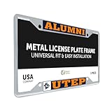 Desert Cactus The University of Texas at El Paso Car Accessories UTEPP Miners Metal License Plate Frame and Tag Holder for Front or Rear of Car (Alumni)
