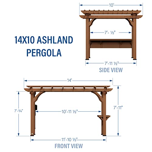 Backyard Discovery Ashland 14 Ft. X 10 Ft. All Cedar Wood Pergola #TOP4