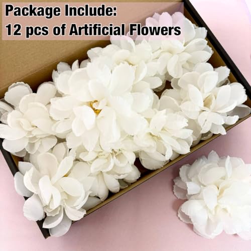 TeaSu Floating Flowers for Floating Candle Centerpieces, 12pcs Faux Flower Head for Wedding Centerpieces - Image 7