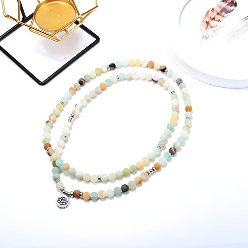 Futtmi 8Mm Natural Sodalite Stone Healing Gemstone Bracelet 108 Mala Beads Wrap Bracelet Necklace For Yoga Charm Bracelet Jewelry For Women Men. #TOP3