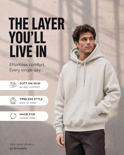 Image of Nobero Heavy Duty Oversized Solid Hoodie for Men | Hoodies for Men | Oversized Fit | Solid Colour | Thick Fleece Fabric | Drawstring Hood