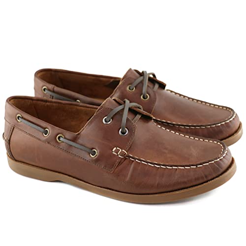 MJNY Mens Casual Comfortable Genuine Leather Lightweight Boat Shoe Classic Fashion Loafer Slip On Breathable Deck Shoe4
