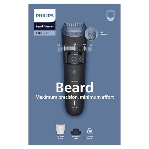 Barbería en casa con el regolabarba inalámbrico Philips Serie 5000 en color negro