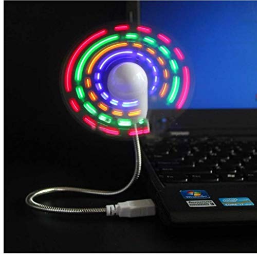 Hotaden Cool Hand Mini Ventilador portátil Gadgets Flexible Cuello de Cisne Led Reloj para PC Portátil visualización en Tiempo Real Duradero Ajustable
