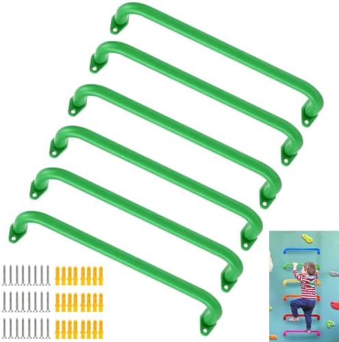 BiJun 17 Inch Monkey Bars Heavy Duty Metal Playground Handles,Green 6 Pack