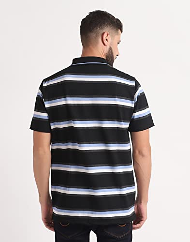 Image of INKKR Striped Men Polo Neck Half Sleeve T-Shirt
