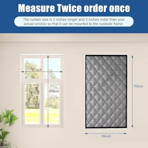 Osmond Oscurante, Tende Fonoassorbenti - Copertura Per Finestre Isolata In Tessuto Oxford E Fibra Di Cotone, 39X59In - 7