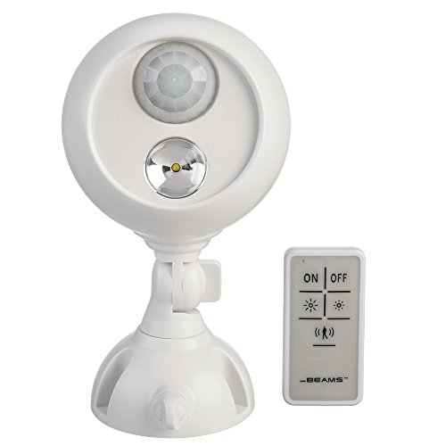 Mr. Beams MB370 Wireless LED Remote Control Spotlight with Motion Sensor and Photocell 140 Lumens, White
