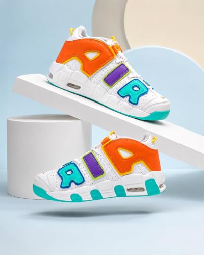 Image of Men's Casual Colorful High-Top Sneakers | Lightweight Fashion Sports Shoes