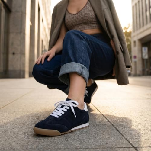 Image of CUSHIONAIRE Topcat Genuine Leather Suede Sneakers for Women, Lightweight Everyday Casual Womens Shoes with Retro Style and Cushioned Comfort