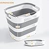 OOAMBB 43L(11.5Gallon) Collapsible Laundry Basket with Handles, Foldable Laundry Basket Plastc,Pop Up Tall Storage Container/Organizer/Clothes Hamper for Laundry (Grey,1 Pack)
