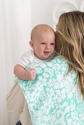 Image of SwaddleDesigns Marquisette Receiving Swaddle Blanket for Baby Boys & Girls, Soft Premium Cotton Muslin, Best Shower Gift, SeaCrystal Lush, Parent Picks Award Winner