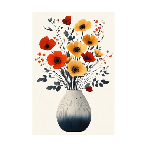 Poster fleurs colorées pour créer un spa à la maison avec une toile TERUEA