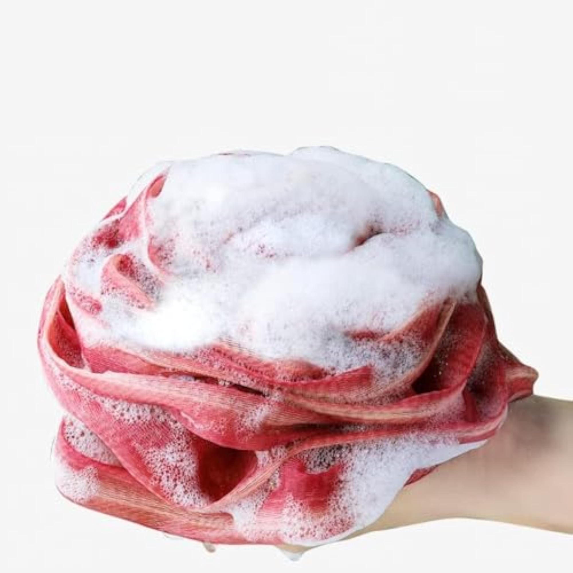 Rose Bath Loofah Polyester Sponge Mesh Shower Pouf