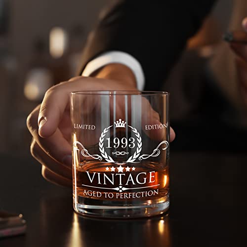 Aozita 30Th Birthday Gifts For Men - 30Th Birthday Decorations For Men, Party Supplies - 30Th Anniversary Ideas For Him, Dad, Husband, Friends - 11Oz Whiskey Glass #TOP3