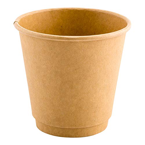 Image of Restaurantware 8-Ounce Disposable Cups, Pack of 500 Rippled Wall Hot Cups - Lids Sold Separately, Double Wall and Kraft Paper Insulation, Ideal for Serving Coffee, Hot Chocolate, Tea, and More