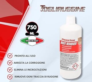 Lux Metal Togli Ruggine 750 ml Potente Antiruggine Convertitore Ruggine con Acido Fosforico Rimuovi Elimina Sciogli Ruggine dal Metallo Antiruggine Convertiruggine per Ferro Rust Remover di Auto Moto