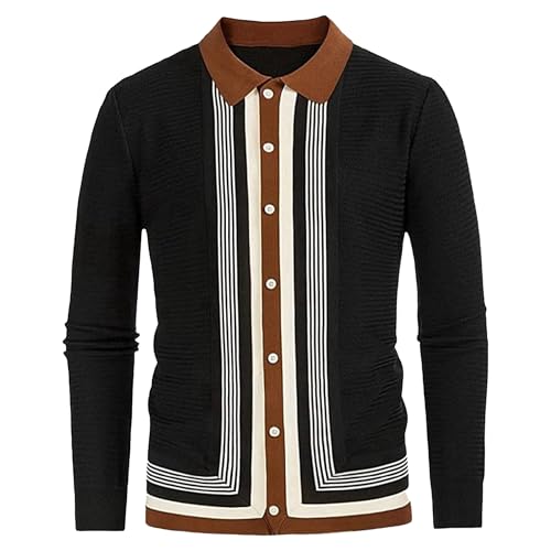Chandail à col en V boutonné pour homme idéal pour les sorties de week-end décontractées