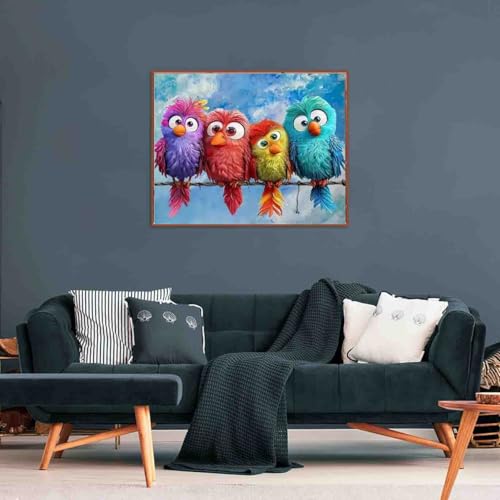 Image of Bird Cross Stitch Kits for Adults Beginner,Counted Cross Stitch Kits Printed Stitching Cute Patterns Dimensions Needlepoint Art Crafts Embroidery Kits for Adults Beginners (15.7x11.8 inch)