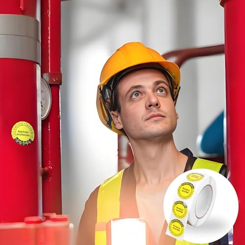 1500 Stück Prüfplakette Nächste Prüfung 20mm mit Lochzange Papier, Tüv Plakette, Dguv V3 Prüfplaketten, Tüv Aufkleber, Prüfaufkleber