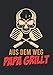 Notizbuch A4 liniert mit Softcover Design: Männer Grill Geschenk mit Totenkopf Papa grillt Grillmeister: 120 linierte DIN A4 Seiten