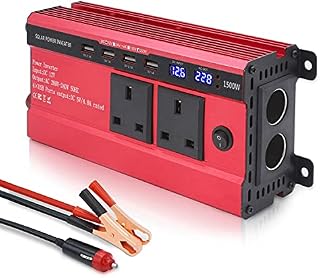 LVYUAN 1500W Power Inverter 12V to 240V AC Car Converter with 3.1A 4 USB 2 AC Sockets Dual Car Adapter With 2 LED Display
