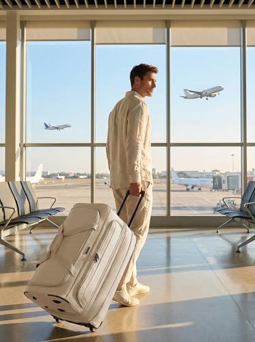 Sac de voyage à roulettes REDOLZ Duffle Essentials grand volume extensible beige L