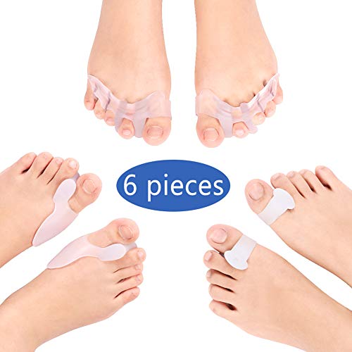 Haofy Separador de dedos de gel corretores de dedos do pé, Hallux Valgus correção silicone protetor de joanetes para dedo martelo, separadores Juanete para dedo polegar do pé alívio da dor