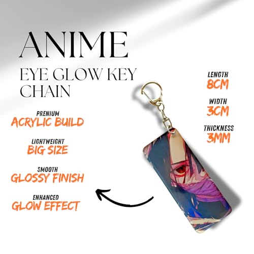 Image of Anime Acrylic Glowing Eyes Keychain | Luminous Eye Glow Key Ring | Premium Otaku Accessory for Bags, Bikes, Cars, Backpacks & Keys