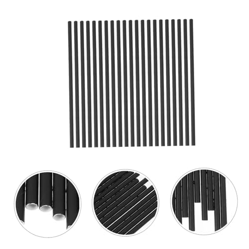 200 pitillos desechables de papel color negro para fiestas miniatura 5