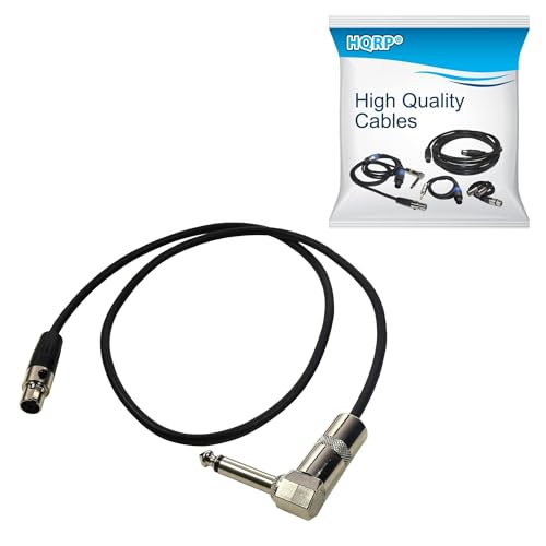 HQRP Mini conector TA4F de 4 pines a ángulo recto de 1/4 pulgadas, cable de instrumento de repuesto para Shure WA304 compatible con AXT100 T1G UT1 SC1 BLX1 PG1 PGX1 GLXD1 QLXD1 SLX1 FP1 ULX1 ULXD1 UR1