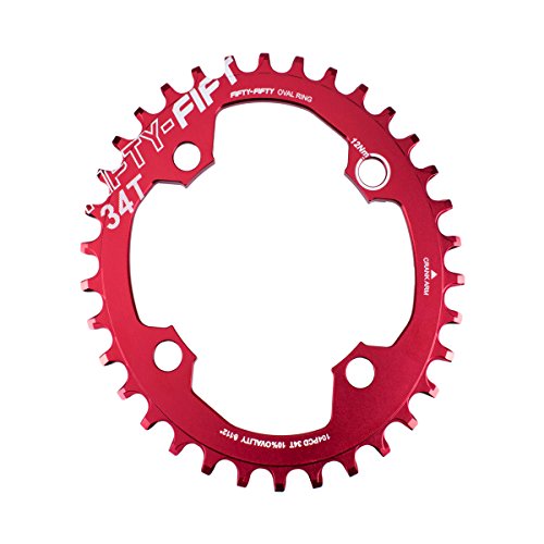 FIFTY-FIFTY 104BCD Oval Narrow Wide Chainring,Single Chainring for 9/10/11-Speed with 4 Alloy Chainring