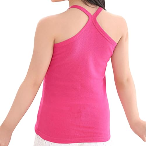4-Pack Girls Tank Tops Racerback Camisole Undershirts Spaghetti Strap Basic Camis Dance Clothes for 1-13 Years3