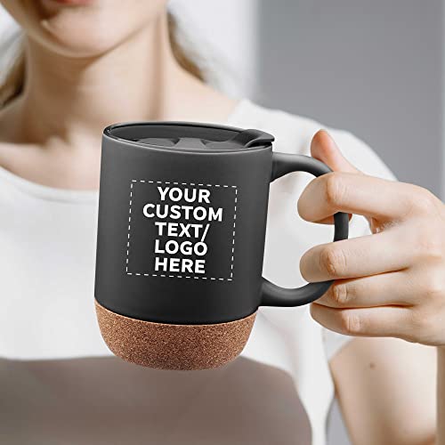 Custom-Barista-Ceramic-Mugs-with-Cork-Bottom-13-oz-Set-of-12-Personalized-Bulk-Pack-Perfect-for-Coffee-Tea-Espresso-Hot-Cocoa-Other-Beverages-Black