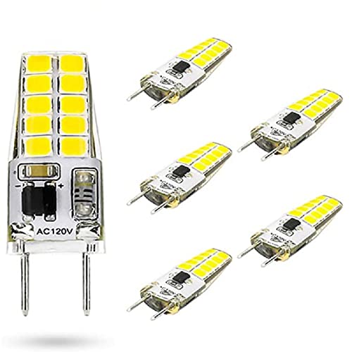 G8 LED Bulb Dimmable 3W Equivalent to G8 Halogen Bulb 20W-25W, T4 JCD Type Bi-Pin G8 Base, Light Bulb Dimmable 110V Warm White,Warm White,10PCS