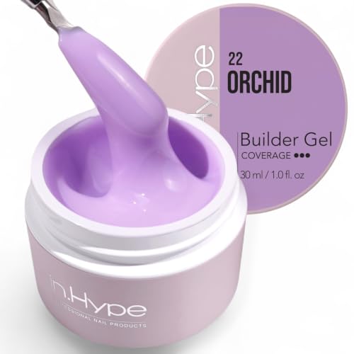 IN.HYPE UV/LED Professional Hard/Builder Gel for Nail Extension/Strengthening/Overlays File Off Purple Orchid #22