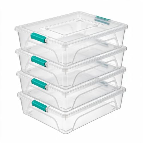 novelinks 10 Quart Clear Plastic Storage Containers with Lids (4 Pack) by novelinks - Used condition - US$29.69
