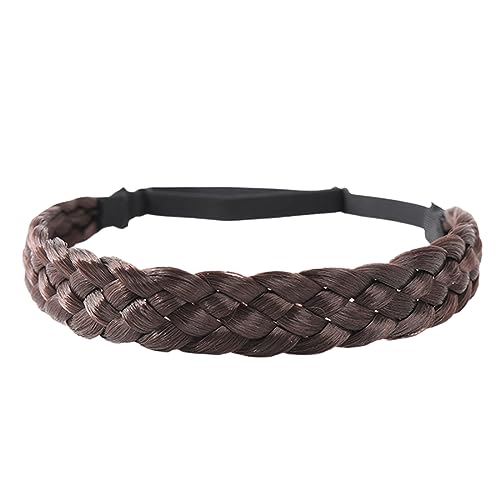 Tadipri Diadema Trenzada De 5 Hebras Cabello Sintético Trenzas Gruesas Diadema Banda Elástica Accesorio De La Belleza Marrón