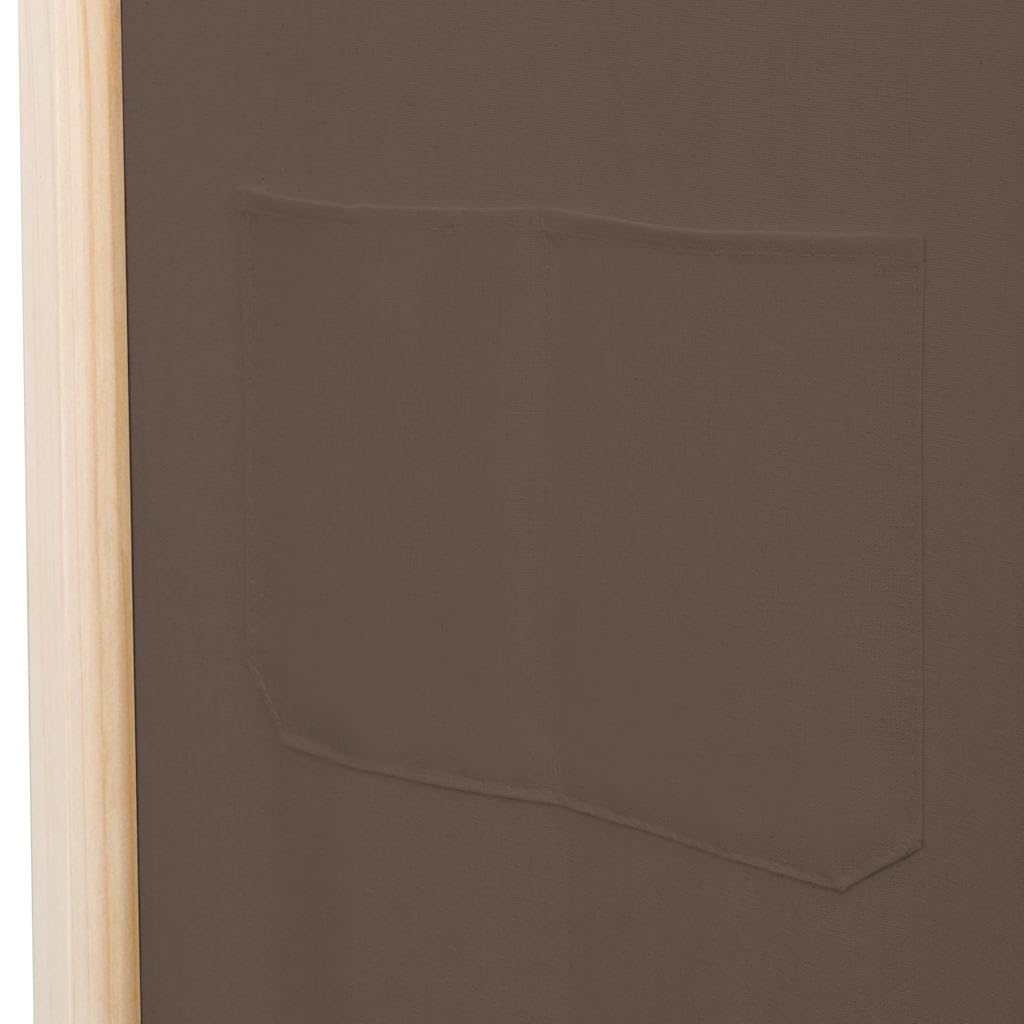vidaXL Cloison de séparation 6 Panneaux Marron 240 x 170 x 4 cm Tissu