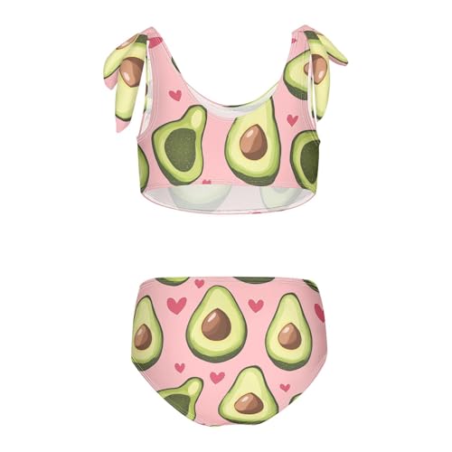 Wusikd Cute Avocados Girls Swimsuits Two Piece Hearts Pink Swimwear Bikini Set for for Girls Size 3T2
