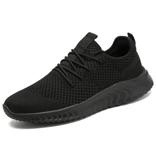 QIJGS Sportschuhe Herren Sneaker Running Laufschuhe Schwarze Schuhe Turnschuhe Wanderschuhe Straßenlaufschuhe Tennisschuhe Athletic Leicht Fitnesss Jogging Walking Fashion Slip on 43