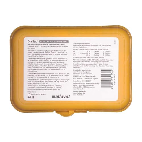 DIA TAB Reiseapo.Kautabletten f.Hunde/Katzen 20X5.5 g
